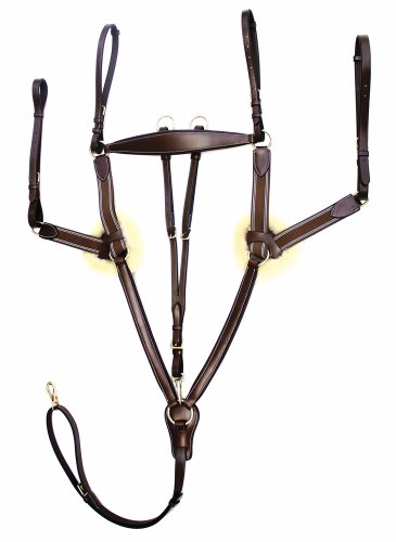 Henri de Rivel HDR Pro 5 Point Elastic Breastplate Horse, Australian Nut