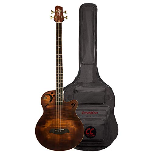 Sawtooth Rudy Sarzo Signature Acoustic-Electric Bass Guitar, Includes Padded Gig Bag