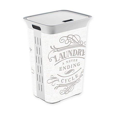 Laundry a Never Ending Cycle Laundry Hamper with lid (1, White)