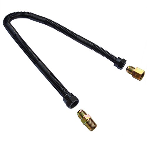 Stanbroil 1/2' x 18' Non-Whistle Flexible Flex Gas Line with Brass Ends for NG or LP Fire Pit and Fireplace