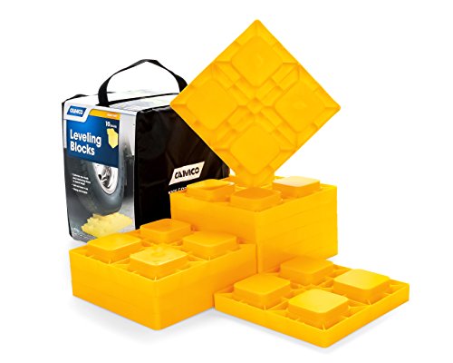 Camco 44510 Heavy Duty Leveling Blocks, Ideal For Leveling Single and Dual Wheels, Hydraulic Jacks, Tongue Jacks and Tandem Axles (10 Pack, Frustration-Free Packaging)