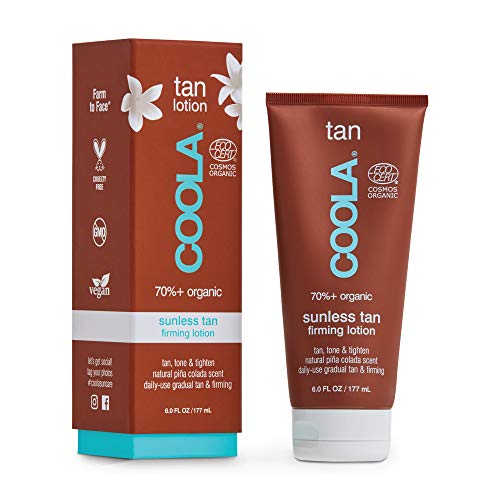 COOLA Organic Sunless Tan Firming Lotion, Pina Colada, 6 Fl Oz