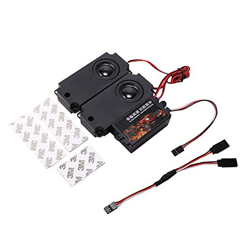 Shaluoman Engine Sound Simulator,RC Car Engine Sound Simulated Module Set with Two Speaker for 1/10 Vehicle Cars Model