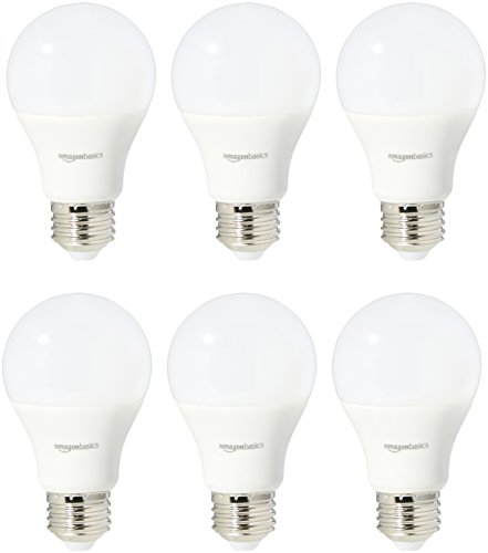 AmazonBasics 60 Watt Equivalent, Soft White, Non-Dimmable, 15,000 Hour Lifetime, A19 LED Light Bulb | 6-Pack