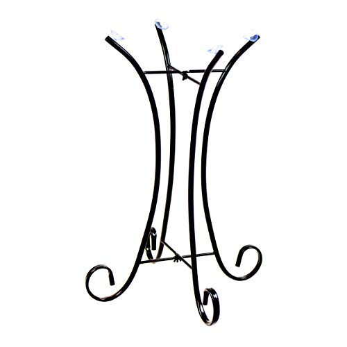 Alpine Corporation KPP160 Birdbath Metal Stand, 25 Inch Tall, Black