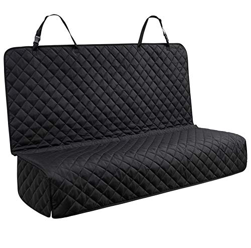 YESYEES Waterproof Dog Car Seat Covers Bench Seat Cover Compatible for Middle Seat Belt Fits Most Cars, Trucks and SUVs (Black)