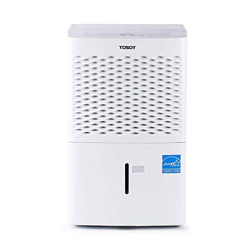 TOSOT 1,500 Sq Ft Energy Star Dehumidifier Home, Basement, Bedroom or Bathroom-Super Quiet, 20 Pint-2019 DOE (Previous 30 Pint), White