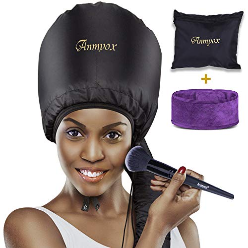 Bonnet Hood Hair Dryer Attachment, Anmyox Hooded Hair Dryer Home Hair Drying Cap for Styling,Curling and Hair Deep Conditioning,Adjustable Large Soft Bonnet for Hand-held Blowing Hair Dryers.