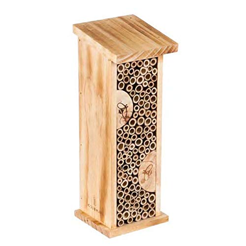 Topadorn Bee Hive Wooden House Hanging Bamboo Insect Hotels for Ladybugs, Bee, Butterfly, Beetle Outdoor Garden Decorative,12'