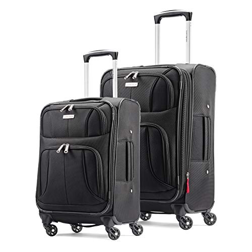 Samsonite Aspire Xlite Softside Expandable Luggage with Spinner Wheels, Black, 2-Piece Set (20/25)