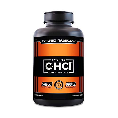 Creatine HCl Capsules, Kaged Muscle Creatine HCl Pills, Patented Creatine Hydrochloride Powder, Creatine Hydrochloride Pills, Highly Soluble Creatine Hydrochloride 750mg, 75 Servings