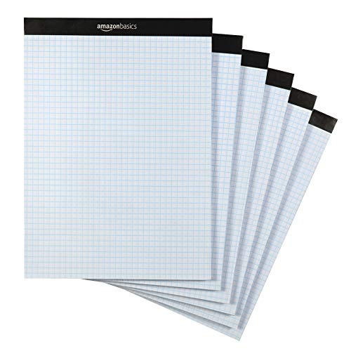 AmazonBasics Quad Ruled Graph Paper Pad, Letter Size 8.5' x 11', 6-Pack