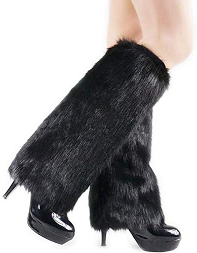 gupiar Fur Leg Warmers Costume Accessory, Black, 40CM