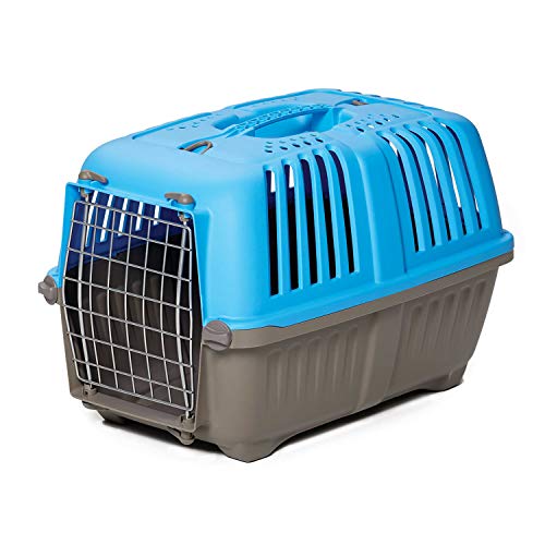 Pet Carrier: Hard-Sided Dog Carrier, Cat Carrier, Small Animal Carrier in Blue| Inside Dims 17.91L x 11.5W x 12H & Suitable for Tiny Dog Breeds | Perfect Dog Kennel Travel Carrier for Quick Trips