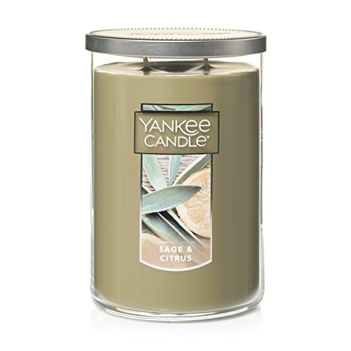 Yankee Candle Large Jar 2 Wick Candle|Sage & Citrus Scented Tumbler Candle|Premium Grade Candle Wax with up to 110 Hour Burn Time