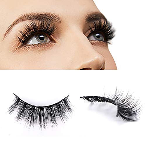 FOXSCOS 3D Mink Lashes, 100% Siberian Mink Fur False Eyelashes, Halloween, Christmas Theme False Fluffy lashes Eyelashes,17mm Dramatic Round Look Reusable, Cruelty Free Natural Look Handmade