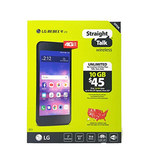 LG STLML212VCP Rebel L44C Straight Talk 4G LTE Prepaid Smartphone