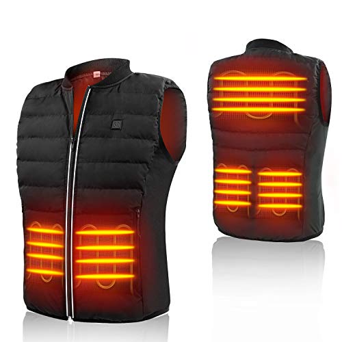 PETREL Lightweight Heated Vest for Men Rechargeable Heated Vest with Power Bank USB Jacket for Skiing Camping Hiking Fishing Hunting (XX-Large)