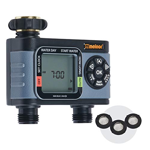 Melnor 65076-AMZ HydroLogic 2-Zone Digital Water Timer with 3 washers Set, Amazon Bundle