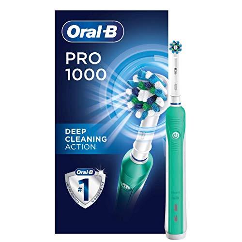 Oral-B 1000 CrossAction Electric Toothbrush, Green, Powered by Braun