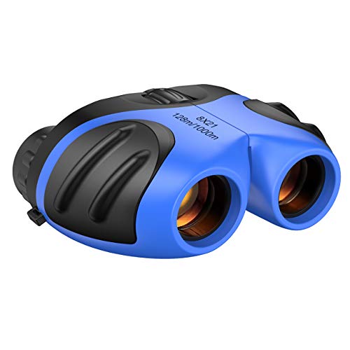 Toys for 3-12 Year Old Boys, Binoculars for Kids, 8x21 Compact Binocular for Theater Outdoor Camping Xmas Gifts for 4-10 Years Old Boy Blue Small Binoculars Beach Toys Stocking Stuffer TG02