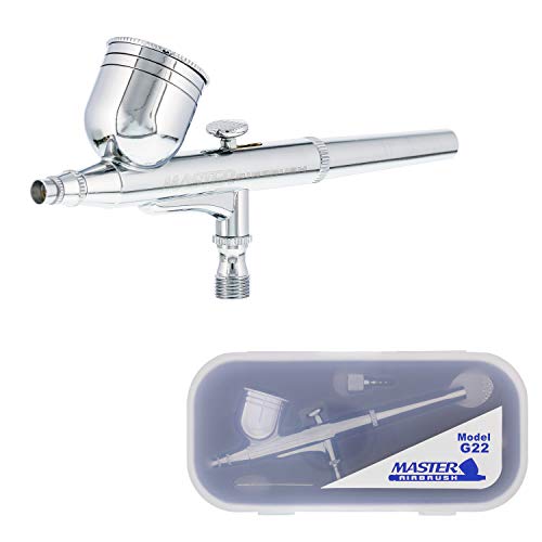Master Airbrush Model G22 Multi-Purpose Dual-Action Gravity Feed Airbrush Set with a 0.3mm Tip and 1/3 oz. Fluid Cup - User Friendly, Versatile Kit - Spray Auto Graphics, Art, Crafts, Tattoos, Cake