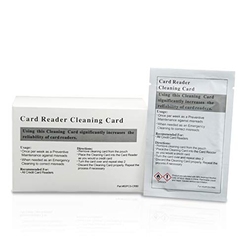 50pk Presaturated Swipe Head Cleaning Cards (Dual Side)