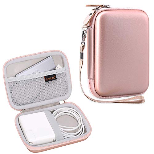 Canboc Storage Carrying Case for MacBook Air Pro Charger MagSafe/MagSafe 2 USB-C Power Adapter, USB C Hub, Apple Pencil, AirPods, Charging Cable, Electronic Accessories Travel Organizer, Rose Gold