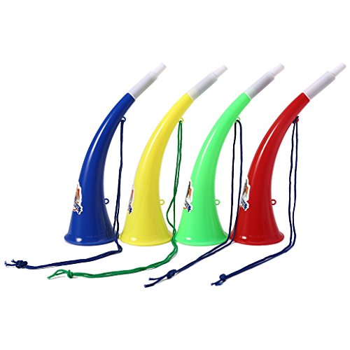 Lergo 4Pack Plastic Stadium Horn Vuvuzela Fan Cheer Horn, Stadium Noisemaker For Soccer Football Party Carnival Sports Games Toy Gift - Randomly Color