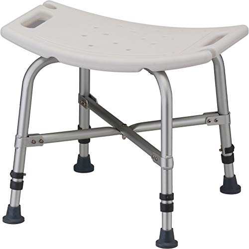 NOVA Medical Products Heavy Duty Shower & Bath Chair, 500 lb. Weight Capacity, Quick & Easy Tools Free Assembly, Lightweight & Seat Height Adjustable, Great for Travel, White