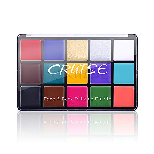 Charmcode Face Body Paint Oil, Professional 15 Colors FX Makeup Palette- Non Toxic Hypoallergenic Safe Facepaints for Adults and Kids - Ideal for Halloween, Cosplay Costumes, Parties and Festivals