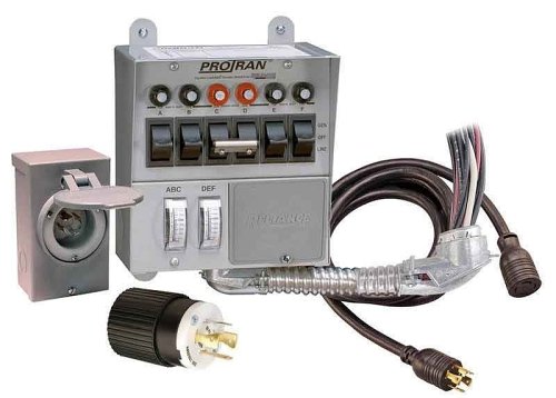 Reliance Controls Corporation 31406CRK 30 Amp 6-circuit Pro/Tran Transfer Switch Kit for Generators (7500 Watts).,Gray