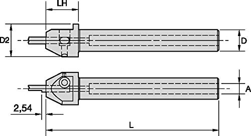 WIDIA ATBI5004 Series ATBI Small Hole Tool Holder, Through Coolant, 0.5' Shank Diameter, A Series