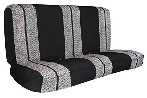 Saddle Blanket Black Full Size Pickup Trucks Bench Seat Cover Universal Work with Bench Seats - Leader Accessories
