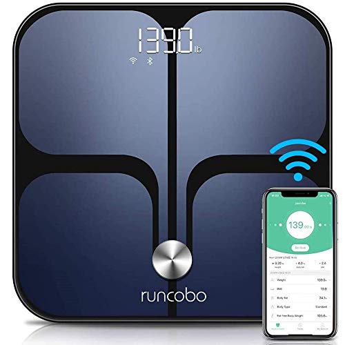 Digital Scale - Wi-Fi Bluetooth Auto - Switch Smart Scale Digital Weight, Body Fat Scale for Weight, 14 Body Composition Monitor with iOS, Android APP, Support Multiple Users, Auto - Recognition