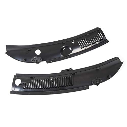 ECOTRIC 2Pcs Windshield Wiper Cowl Vent Grille Panel Hood Compatible with 1999-2004 Ford Mustang Direct Aftermarket Replacement for Part 3R3Z 6302228 AAA&3R3Z6302228AAA