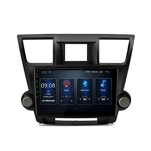 XTRONS Android 10.0 Car Stereo Radio Player 10.1 Inch IPS Touch Screen GPS Navigation Built-in DSP Bluetooth Head Unit Supports Full RCA Output Backup Camera WiFi OBD2 DVR TPMS for Toyota Highlander