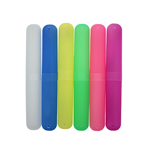 Maggift Travel Toothbrush Case Holder pack of 6 Portable Toothbrush Storage assorted color