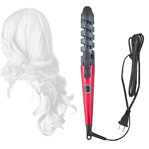 Zinnor Curl Styler Ceramic Barrel Curling Wands Spiral Hair Rollers Instant Heat Hair Curling Iron for Perfect Style Solutions Hair Curler Tool Red