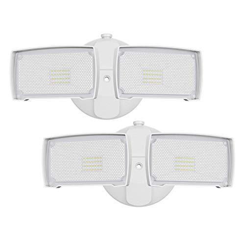 LEPOWER 2 Pack 28W LED Flood Light Outdoor, Switch Controlled LED Security Light, 3000LM Super Bright Exterior Lights with 2 Adjustable Head, 5500K, IP65 Waterproof for Garage, Yard, Patio