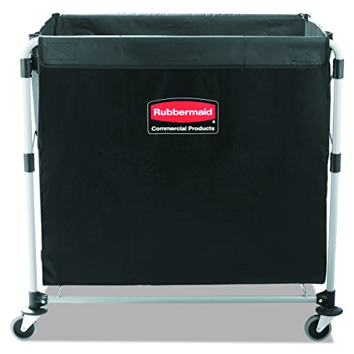 Rubbermaid Commercial Collapsible X-Cart, Steel, 8 Bushel Cart, 36' L x 7' W x 34' H, Black (1881750)