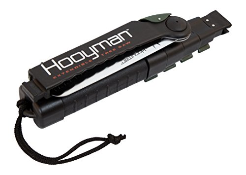Hooyman 655226 5 Foot Extendable Tree Saw with Wrist Lanyard and Sling for Cutting Trimming Hunting and Camping, Black