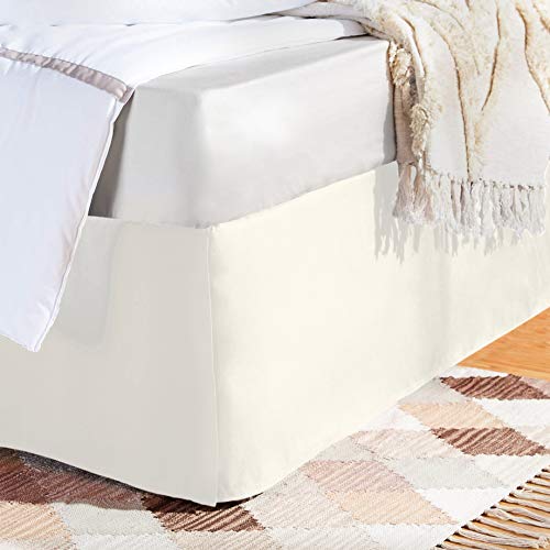 AmazonBasics Pleated Bed Skirt - King, Off White