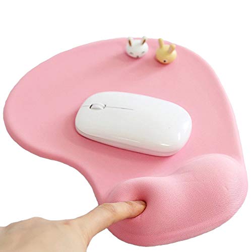 Office Mousepad with Gel Wrist Support - Ergonomic Gaming Desktop Mouse Pad Wrist Rest - Design Gamepad Mat Rubber Base for Laptop Comquter -Silicone Non-Slip Special-Textured Surface (01Pink)