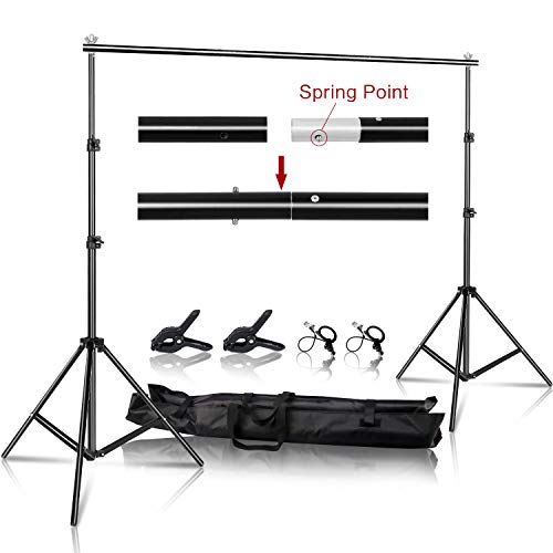 6.5 x 6.5ft Photo Background Backdrop Stand Support System kit Heavy Duty Adjustable with Carrying Case for Muslin Photo Video Studio