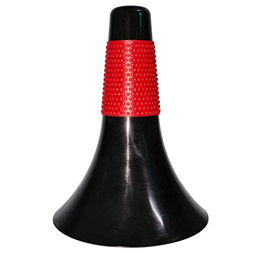 Liuyanu 9 Inch Sport Training Cone Basketball Cones Soccer Cones PVC Marker Cones Barrier Bucket for Indoor Training and Outdoor Activity Track Field Court Rink Equipment (Red + Black)