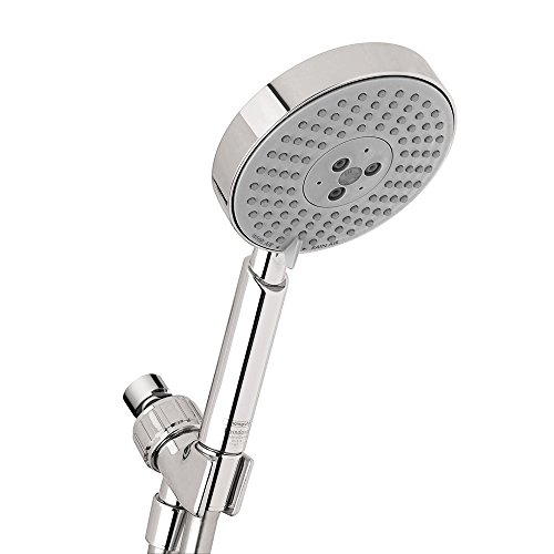 hansgrohe Raindance S Easy Install 5-inch Handheld Shower Head Set Modern 3 Spray Rain Air, Balance Air, Whirl Air Infusion with Airpower with Quick Clean with Hose in Chrome, 2.5 GPM, 04187003