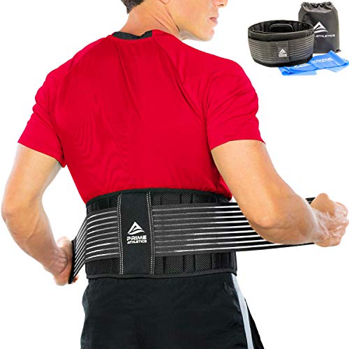 Back Brace - Lower Back Support Belt for Back Pain Relief, Herniated Disc, Sciatica, Scoliosis, Men & Women, Breathable Design Lumbar Pad & Adjustable Straps | Bonus Resistance Band & Carry Bag (L/XL)