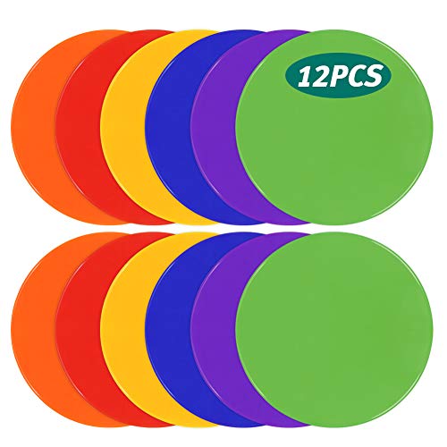 UQXY Spot Markers 10 Inch Non Slip Rubber Agility Markers Flat Field Cones Floor Dots for Soccer Basketball Sports Speed Agility Training and Drills