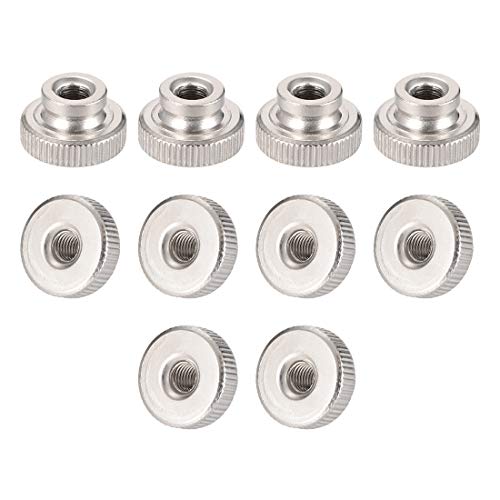 uxcell Knurled Thumb Nuts, M5 Round Knobs with, Nickel Plating, Pack of 10